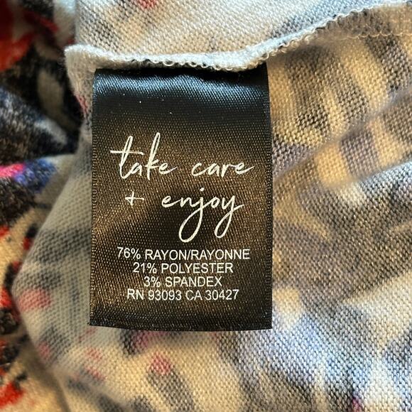 Nic+Zoe Doodle Camo Long Sleeve Tee Womens Sz 3X Multicolor Scribble Knit Tunic - Picture 7 of 9